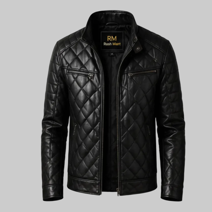 Men's leather fashion jacket