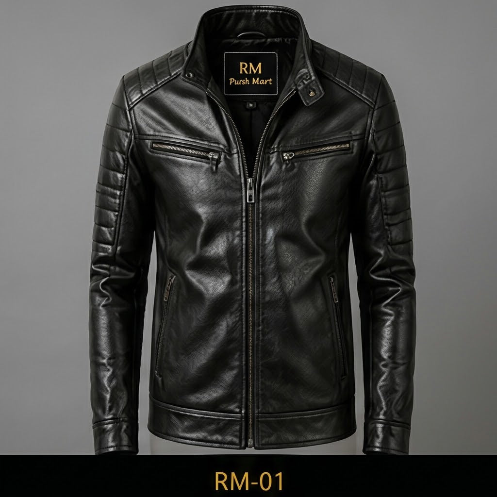 Men's Biker Style Leather Jacket