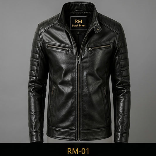 Men's Biker Style Leather Jacket